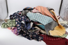 Silk Scrap Lot 2 lbs 8 oz Junk Journal Crazy Quilt Upcycle Deconstructed Ties