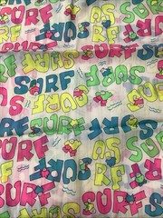 Neon SURF Print Fabric 1.75 Yards x 44″ 80s/90s Colorful Cotton Blend Pink Green