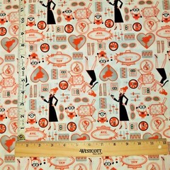 Disney Despicable Me 3 Minions Lucy cotton fabric~1 yd. & 15 in. piece of fabric