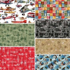 3 Wishes – First In Flight – Control Panel – Gray, Fabric BTY