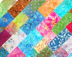 48 PCS BATIK ~ 5″X5″ PRE-CUT QUILT SQUARES CHARM PACK ~ FREE SHIPPING