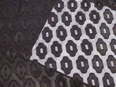 Black Chiffon Burnout with Geometric Repeating Design – from Japan