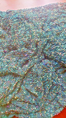 Dark Green iridescent beaded embroidered heavy lace high quality for GALA.