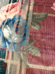 Upholstery weight polyester blend decorating fabric 38″ x 56″(floral plaid)