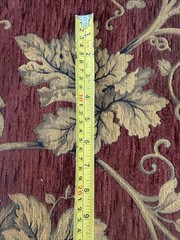 Vintage Burgundy Gold Grape Leaf Vine Scroll Jacquard Upholstery Fabric 13 Yds