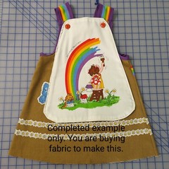 Vintage Barbara Alexander Kids “Paint A Rainbow” Dress & Apron Panel Fabric