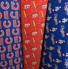 MLB Major League Baseball 100% Cotton Fabric 58″W – PICK TEAM – By The 1/4 Yard