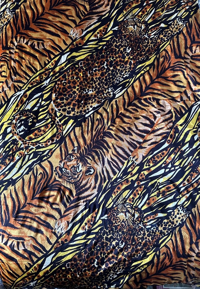 VINTAGE Animal Print Fabric Tiger Print Leopard Print Fabric Lonsdale Textile