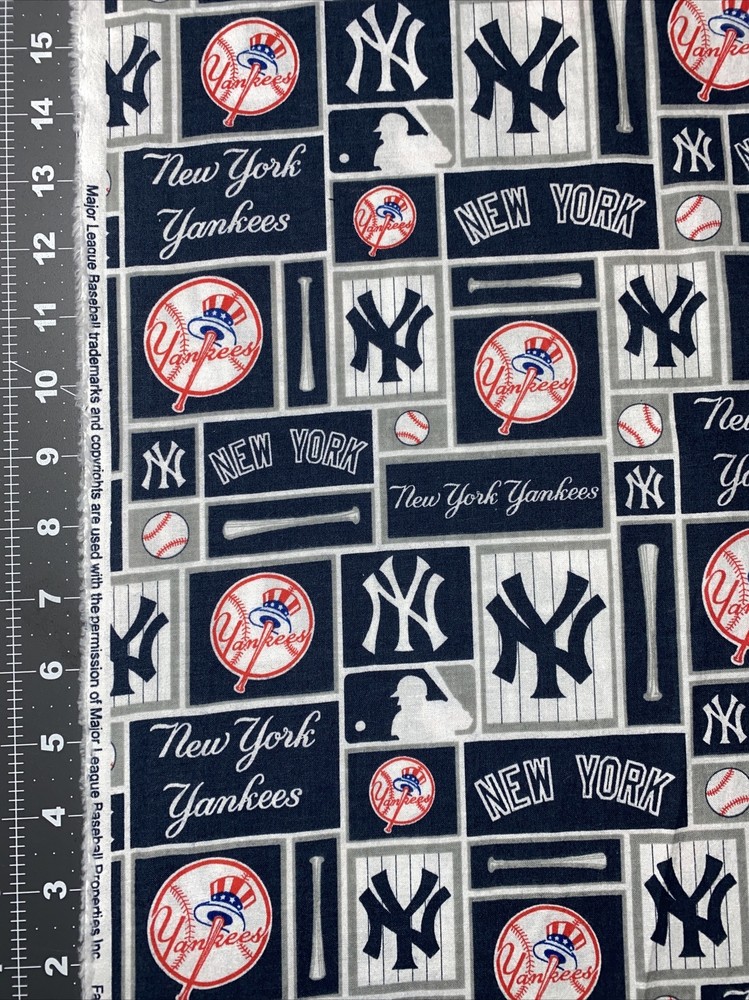 New York MLB Yankees 1/2 yard (18 by 58”) Cotton Fabric