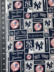 New York MLB Yankees 1/2 yard (18 by 58”) Cotton Fabric