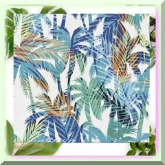 Tropical Mint Green Palm Leaf Fabric 2 Yards