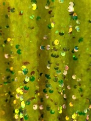 Iridescent Yellow Full Sequin Fabric on Stretch Velvet by the Yard