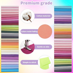 40 Pcs Solid Color Cotton Fabric Quilting Patchwork Precut Fabric Bundles 20 X 2