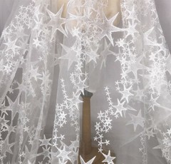Lace Fabric Star Embroidery Tulle Lace Fabric Material DIY Bridal Wedding Dress
