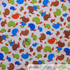 BonEful FABRIC FQ Cotton Quilt Brown Rainbow Fish Lure Hunt Cabin Lake Water Boy