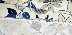 P KAUFMANN MERIDIA PERRI BLUE BROWN LEAF SLUB DUCK COTTON FABRIC BY YARD 54″W