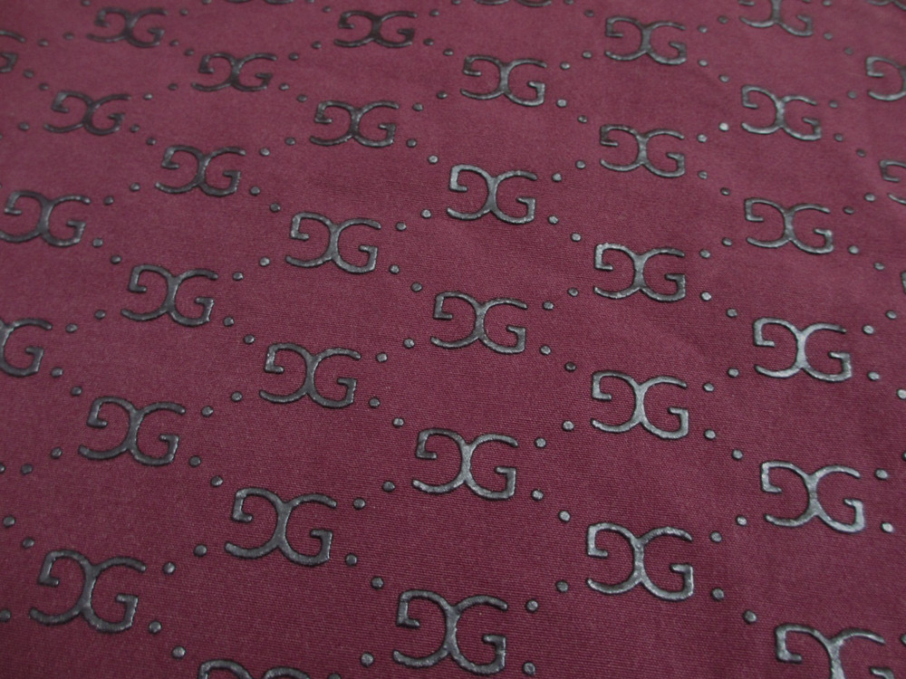 Dark Burgundy Maroon Polyester One Way Stretch Fabric GG Dots 3D Designs 61″