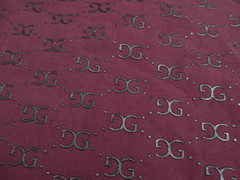 Dark Burgundy Maroon Polyester One Way Stretch Fabric GG Dots 3D Designs 61″