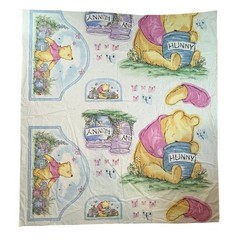 Vintage 1990s Winnie the Pooh Quilting Fabric Panel for Nursery Bedding