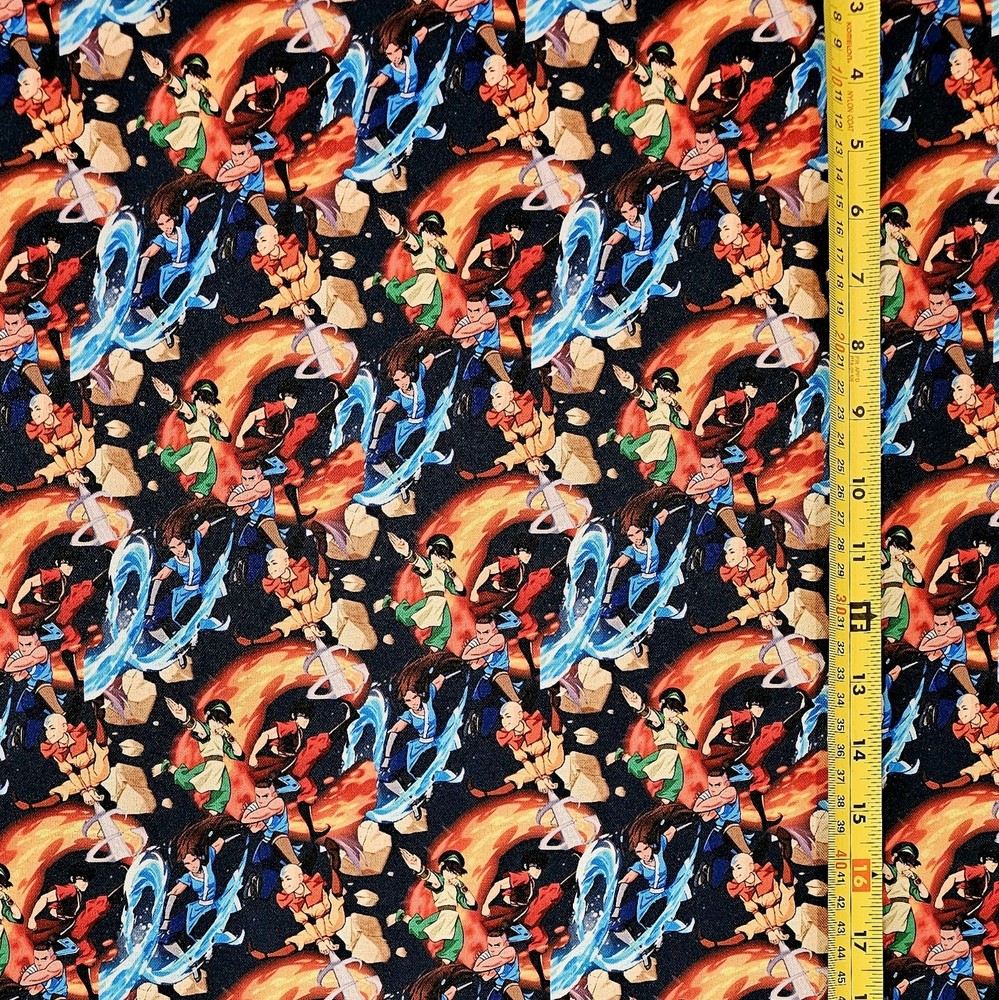 LAST AIRBENDER AVATAR COLLAGE V2 1 YARD FABRIC ( 36″ X 58″ ) BRAND NEW
