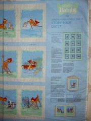 VTG SPRINGS INDUSTRIES Cotton fabric panel Walt Disney’s Bambi STORY BOOK QUILT