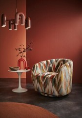 Flame Retardant Velvet Fabric iLiv 75cm Omega Rust Upholstery Cushion Use