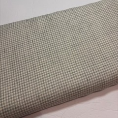 100% Linen Sage Green/Gray Cream Glen Plaid Fabric 11 Yards Designer Suiting