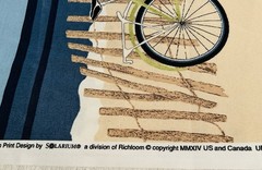 New Bicycles On Beach Solarium 1 7/8 yd x 54″ Richloom Upholstery Fabric In/Out