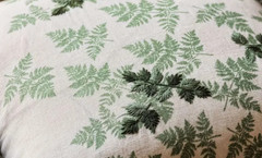 SANDERSON CURTAIN FABRIC DESIGN Alice’s Fern 3.7 METRE SILVER/GREEN EMBROIDERED