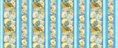 Timeless Treasures – Forest Whisper – Floral Repeating Border Stripe – Blue, BTY