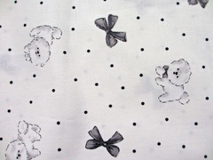KOKKA Bichon Frise Dogs Dots and Bows Cotton Fabric Made in Japan BTHY