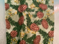 Sea shell sea weed star fish polyester chiffon fabric on beige, 58″ by 20″