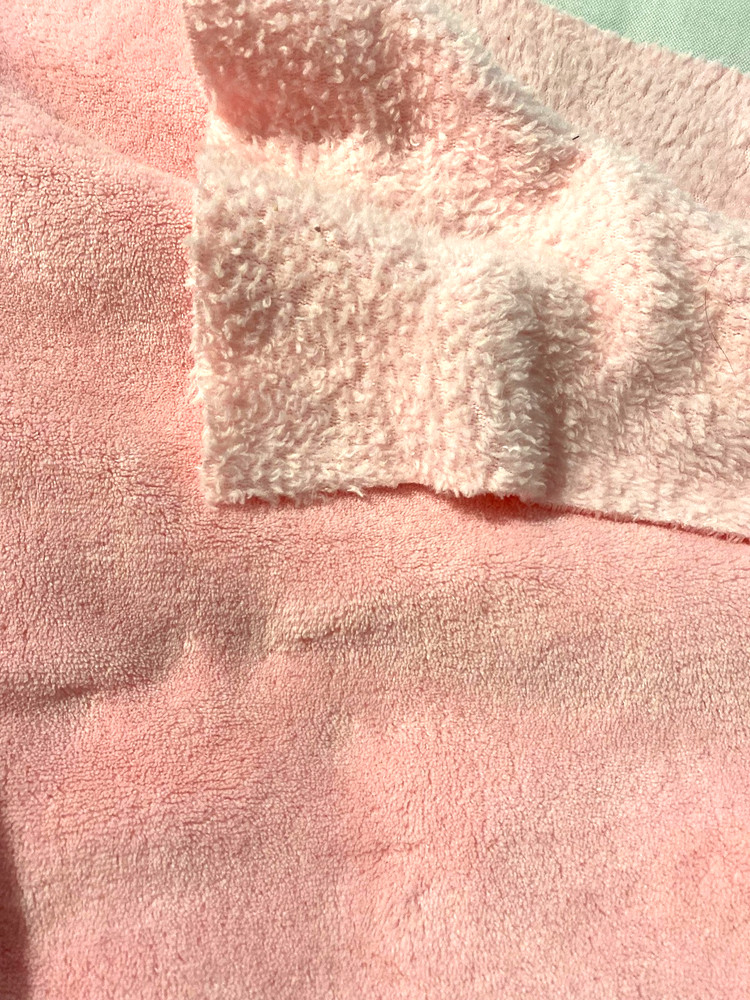 Pink minky polyester fleece fabric 36″ by 32″ (very soft on both sides)