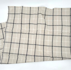 Unbranded Vintage Fabric 60”x 92″ Cotton Plaids Beige Black White