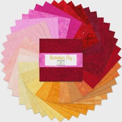 Hawaiian Sky ~ 42 10″ Squares ~ Wilmington ~ Red, Orange, Yellow Charm Pack