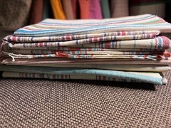 Vintage Chinese Homespun Fabric Scrap Bundle 8pc