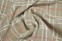 Keelson Sedona Rust White Taupe Plaid Bella Dura Home Indoor Outdoor Fabric