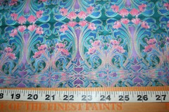 WINDSOR COLLECTION FROM HOFFMAN-FLOURISHES IN BLUE AND PINK -100% COTTON FABRIC