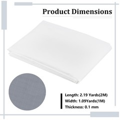 39×78 Inch Fine Nylon Fabric, 250 Mesh White Mesh Filter Woven Net Paint Filt…