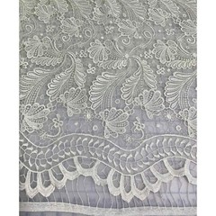 Ivory Flourish Floral – Schiffli Lace Fabric
