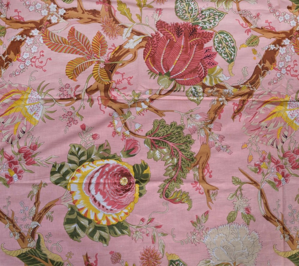 Indian Cotton Running Sewing Craft Floral Print Fabric Dressmaking 5 Yard