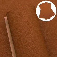 Solid Brown Litchi Texture FAUX LEATHER SHEET 8 x 12″ 1064698 Large Pattern