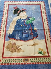 Unique Snowflake Quick Quilt Fabric Panel Daisy Kingdom Wintertime Snowman