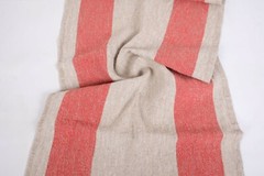 100% linen fabric – heavy french belgium flax dense – striped sack weave linen