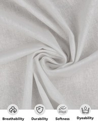 HOTGODEN Medium Weight 100% Cotton Muslin Fabric: 59 inch 10 YARDS, Bleached