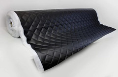 Thick PU Leather Fabric Diamond Check Foam Backing Quilted for Vehicle Interior