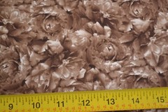By 1/2 Yd, Tan & Brown Packed Floral Quilt Cotton, RJR/Flourish/Beaves, B252