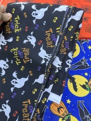 Halloween Themes Fabric Lot Plus Two Witch Puppets Vintage All New