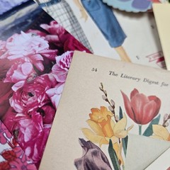 Junk Journal Lot 1 Lb Ephemera Trim Lace Fabric Craft Collage Paper Book Cover