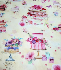 Robert Kaufman Fabric Blossom Bake Shop 22695 Cakes on Light Pink 19″ x 43″